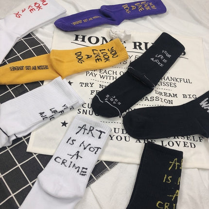 Art Is Not a Crime Harajuku Socks - Wnkrs