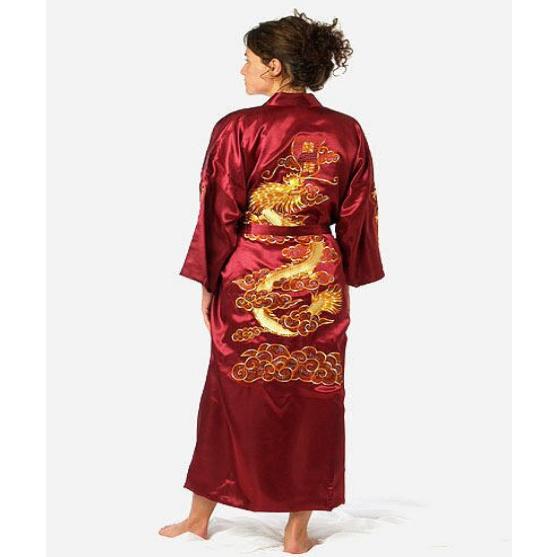 Men's Chinese Satin Robe with Embroidery - Wnkrs