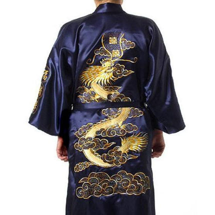 Men's Chinese Satin Robe with Embroidery - Wnkrs