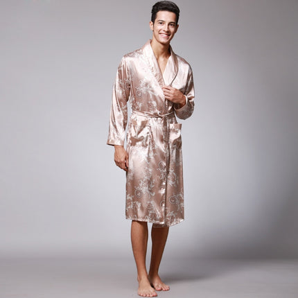 Men's Knee Length Bathrobe with Pattern - Wnkrs