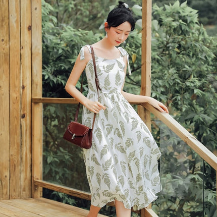 Women's Korean Style Chiffon Ruched Floral Dress - Wnkrs