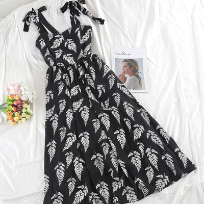 Women's Korean Style Chiffon Ruched Floral Dress - Wnkrs