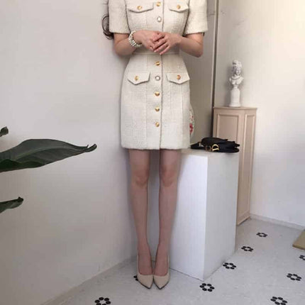Women's Elegant Short Sleeved Dress - Wnkrs