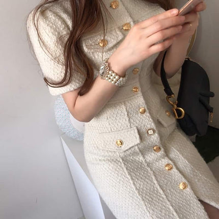 Women's Elegant Short Sleeved Dress - Wnkrs
