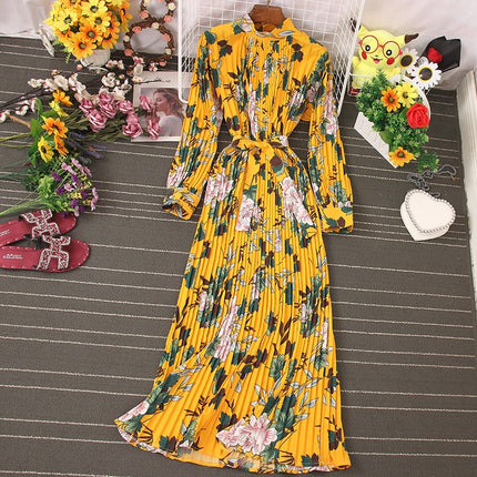 Women's Pleated Boho Dress - Wnkrs