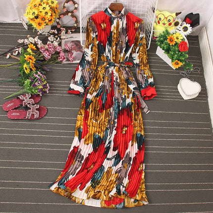 Women's Pleated Boho Dress - Wnkrs