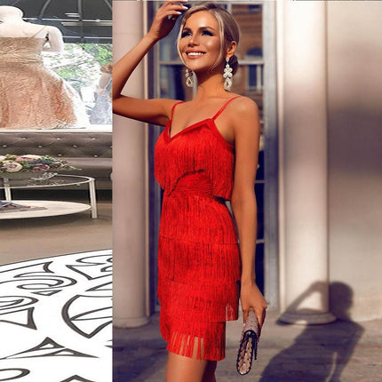 Women's Tassel Bandage Dress - Wnkrs