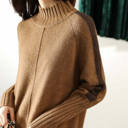 Women's Contrast Sleeve Knitted Dress - Wnkrs