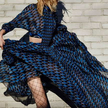 Women's High Waist Patchwork Long Dress - Wnkrs