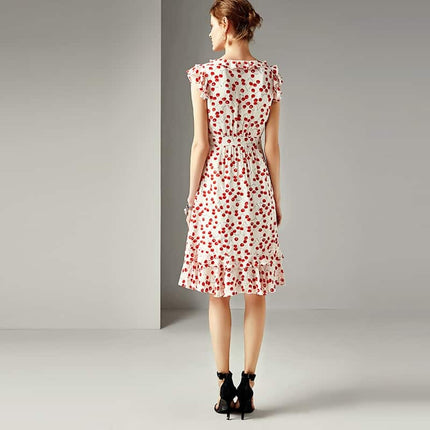 Women's Ruffled Printed A-Line Dress - Wnkrs