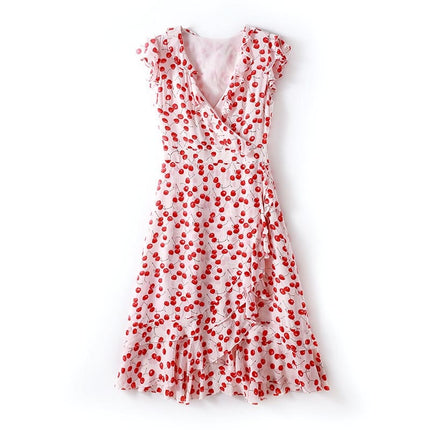 Women's Ruffled Printed A-Line Dress - Wnkrs