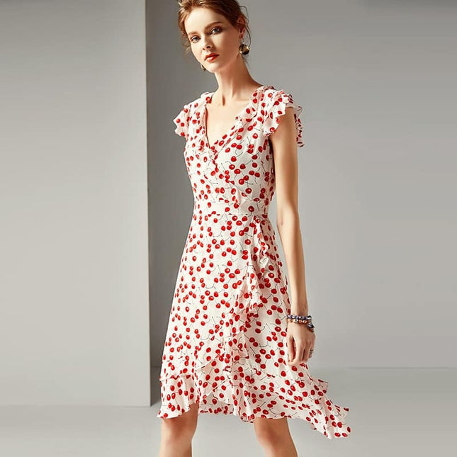 Women's Ruffled Printed A-Line Dress - Wnkrs