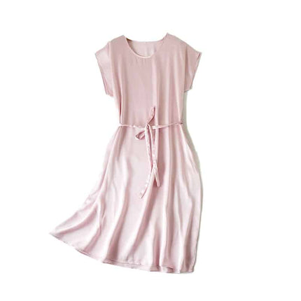 Women's Summer Plain Silk Dress - Wnkrs