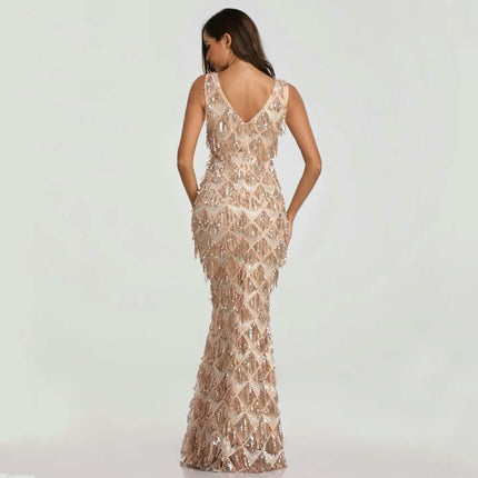 Elegant Long Sequined Dress for Women - Wnkrs