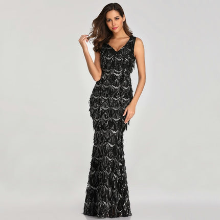 Elegant Long Sequined Dress for Women - Wnkrs