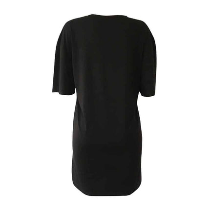 Women's Straight Dress with Girls Rainbow Letters Print - Wnkrs