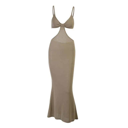 Sexy Backless  Maxi Dress with Spaghetti Straps and Cutouts - Wnkrs