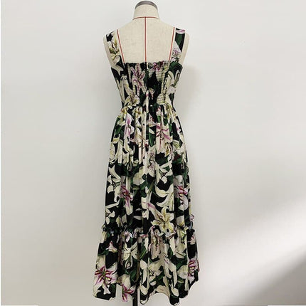 Women's Lily Print Lacing Up Dress - Wnkrs