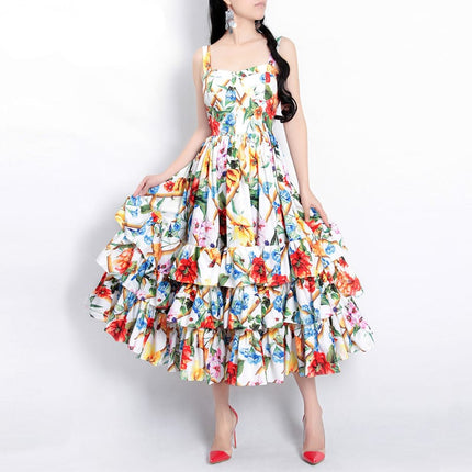 Floral Printed Sweet Dress - Wnkrs