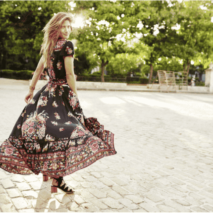 Women's Boho V-Neck Printed Dress - Wnkrs
