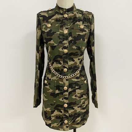 Women's Military Style Mini Dress - Wnkrs