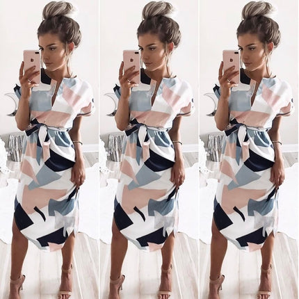 Women's Casual Geometric Printed Dress - Wnkrs