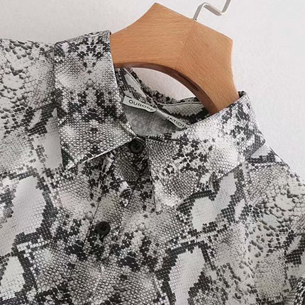 Women' Retro Snake Patterned Long Dress - Wnkrs