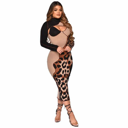 Leopard Patchwork Maxi Dresses - Wnkrs