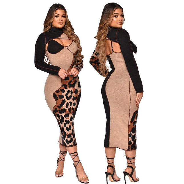 Leopard Patchwork Maxi Dresses - Wnkrs