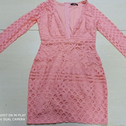 Women's V-Neck Polyester Dress - Wnkrs