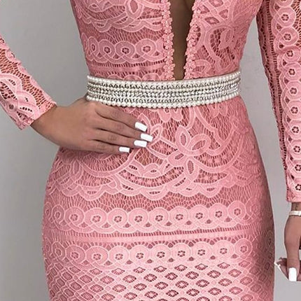 Women's V-Neck Polyester Dress - Wnkrs