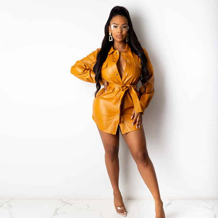 Plus Size PU Leather Dress - Wnkrs