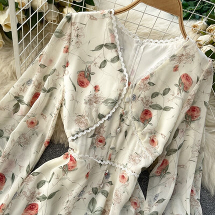 Women's Floral Printed Mini Dress with Buttons - Wnkrs