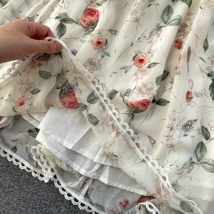 Women's Floral Printed Mini Dress with Buttons - Wnkrs