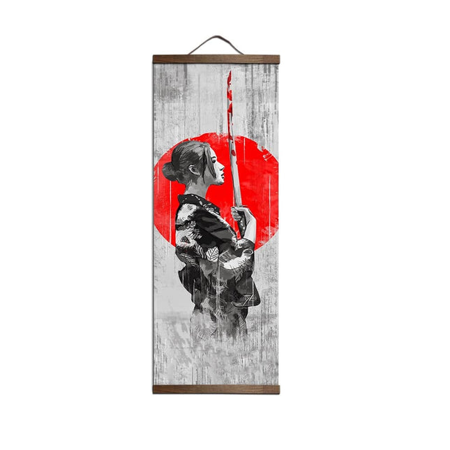 Samurai Printed Ukiyoe Style Scroll Painting for Home Decor - wnkrs