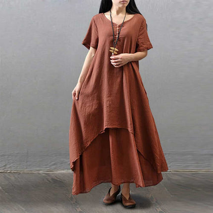 Women's Boho Linen Maxi Dress - Wnkrs