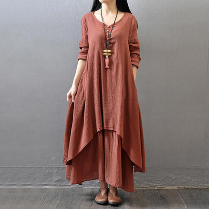 Women's Boho Linen Maxi Dress - Wnkrs