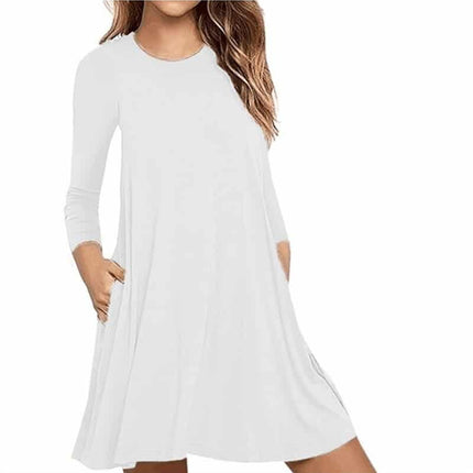 Casual Thin Women's Long Sleeved A-Line Dress - Wnkrs