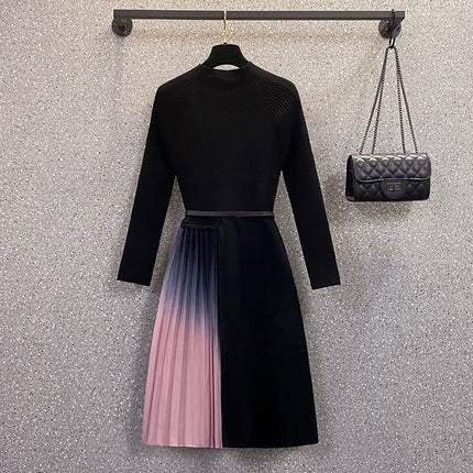 Women's Gradient Color Pleated Dress - Wnkrs