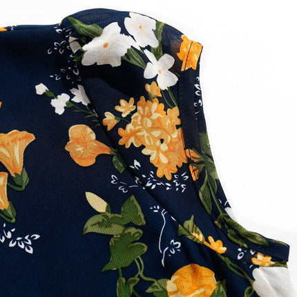 Summer Floral Printed Round Neck Dress for Women - Wnkrs