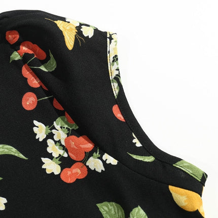 Summer Casual Flower Printed Round Neck Dress - Wnkrs