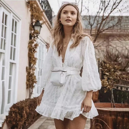 Liberty White Mini Dress for Women - Wnkrs