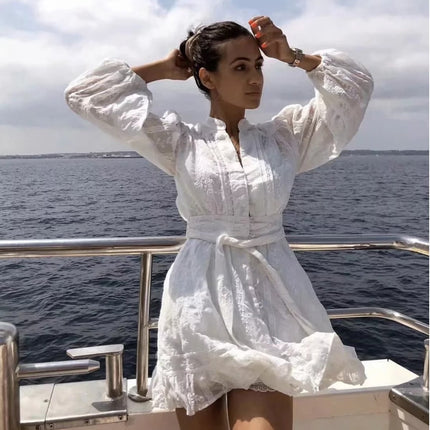 Liberty White Mini Dress for Women - Wnkrs