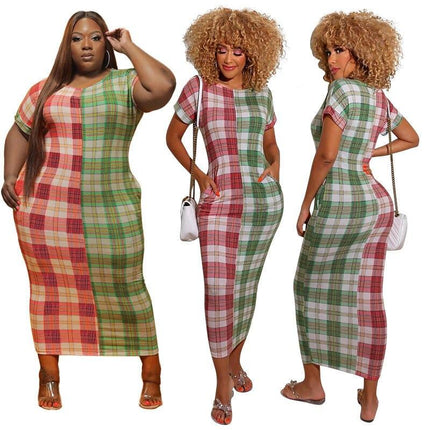 Checkered Color Women Dress - Wnkrs