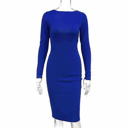 Women's Long Sleeved Zipper High Waist Dress - Wnkrs