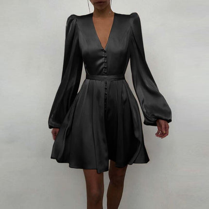 Women's Satin Elegant Dress - Wnkrs