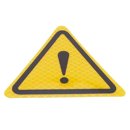 Triangle Exclamation Reflective Warning Sticker - wnkrs