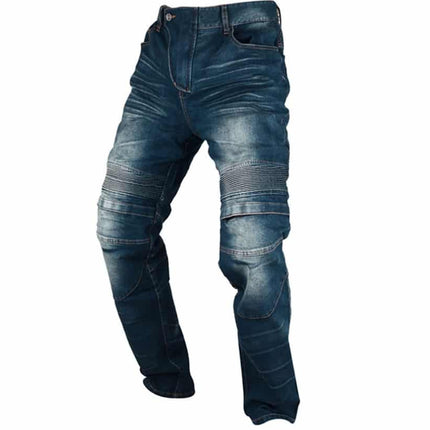 Cotton Motorcycle Jeans with Protective Knee Pads - wnkrs