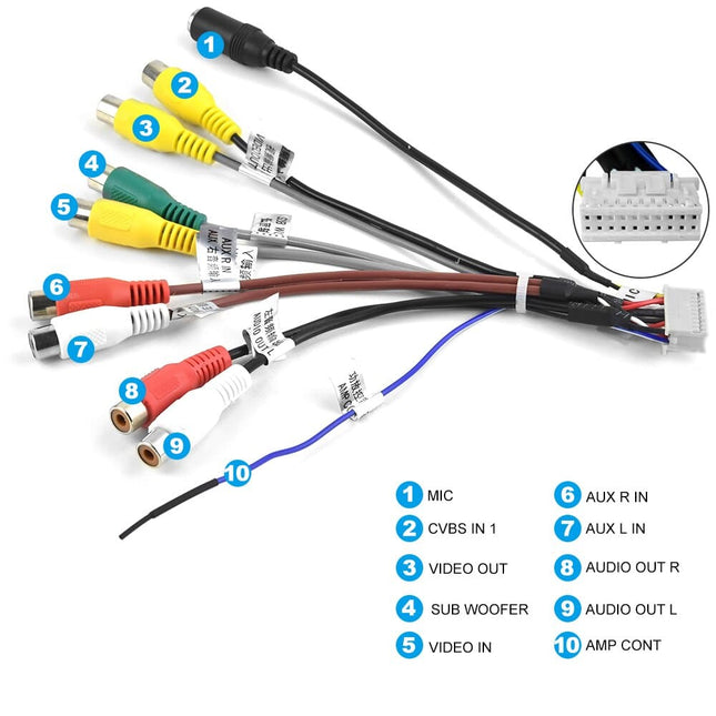 Car Radio Wiring Harness with Microphone Wire - wnkrs