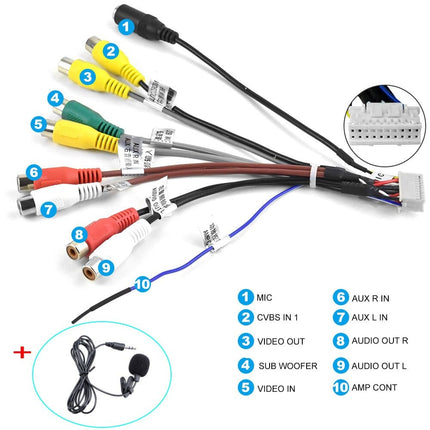 Car Radio Wiring Harness with Microphone Wire - wnkrs